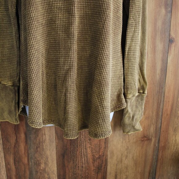 Zenana Washed Baby Waffle Long Sleeve Crew Neck Top S - Picture 4 of 5